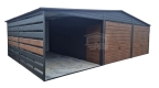 Ogłoszenie - Garaż blaszany 6x6 m + wiata 3x6 m - 2x brama uchylna - drzwi drewnopodobny - dach GP745. Miniaturka 1