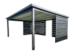 Ogłoszenie - Carport - Wiata samochodowa 6x4 m - dodatkowa zabudowa - antracyt - dach spad w tył - rynna GP760. Miniaturka 1