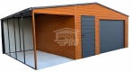Ogłoszenie - Garaż blaszany 5x6 m + wiata 2x6 m brama segmentowa drzwi okno drewnopodobny rynny GP768. Miniaturka 1
