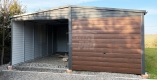 Ogłoszenie - Garaż blaszany 6x6 m - 2x brama uchylna - ściana działowa drewnopodobny - dach rynny GP744. Miniaturka 4