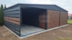 Ogłoszenie - Garaż blaszany 6x6 m + wiata 3x6 m - 2x brama uchylna - drzwi drewnopodobny - dach GP745. Miniaturka 2