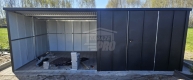Ogłoszenie - Schowek - domek ogrodowy 2,3x3 m + wiata 3x3 m - drzwi - antracyt - blacha na rąbek - dach spad w tył GP746. Miniaturka 3