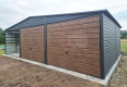 Ogłoszenie - Garaż blaszany 6x6 m + wiata 3x6 m - 2x brama uchylna - drzwi drewnopodobny - dach GP745. Miniaturka 3