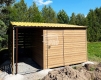 Ogłoszenie - Domek ogrodowy 2,5x5 m + wiata 1,5x5 m drzwi 2x okno drewnopdobny dwuspad odwrócony blachodachówka rynny GP755. Miniaturka 4