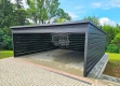 Ogłoszenie - Carport - wiata samochodowa 5x6 m - dodatkowa zabudowa - antracyt - dach spad w tył - rynna GP759. Miniaturka 5