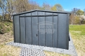 Ogłoszenie - Garaż blaszany 4x6 m - brama uchylna - antracyt - blacha na rąbek - dach dwuspadowy GP741. Miniaturka 6