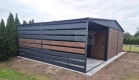Ogłoszenie - Garaż blaszany 6x6 m + wiata 3x6 m - 2x brama uchylna - drzwi drewnopodobny - dach GP745. Miniaturka 4