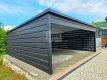 Ogłoszenie - Carport - wiata samochodowa 5x6 m - dodatkowa zabudowa - antracyt - dach spad w tył - rynna GP759. Miniaturka 4