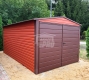 Ogłoszenie - Garaż blaszany 3x5 m - brama dwuskrzydłowa - jasny brąz - dach dwuspadowy GP761. Miniaturka 4