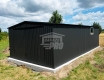 Ogłoszenie - Garaż blaszany 4x7 m - brama uchylna - drzwi - okno - czarny - dach dwuspadowy GP767. Miniaturka 4