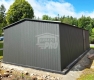 Ogłoszenie - Garaż blaszany 4,5x8 m - brama dwuskrzydłowa - drzwi - antracyt - dach dwuspadowy GP764. Miniaturka 5
