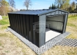 Ogłoszenie - Garaż blaszany 4x6 m - brama uchylna - antracyt - blacha na rąbek - dach dwuspadowy GP741. Miniaturka 3