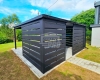 Ogłoszenie - Carport - Wiata samochodowa 6x4 m - dodatkowa zabudowa - antracyt - dach spad w tył - rynna GP760. Miniaturka 3
