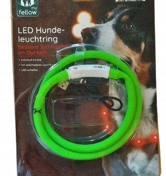 Ogłoszenie - Obroża świecąca LED dla psa regul. na USB + kabel - 19,00 zł