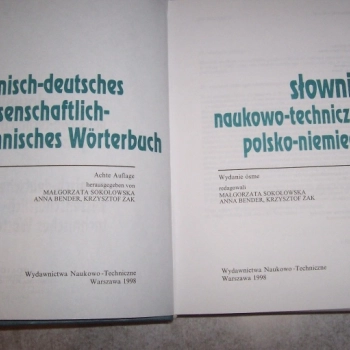 Ogłoszenie - Słownik naukowo techniczny polsko - niemiecki. Praca Zbiorow 1998 - 40,00 zł
