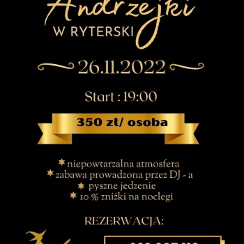 Ogłoszenie - Andrzejki 2022 w RyterSKI - 350,00 zł
