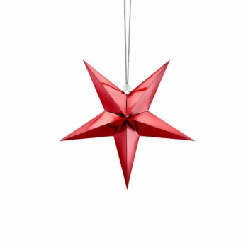 Ogłoszenie - DEKORACJA świąteczna Gwiazda papierowa CZERWONA 30cm - 11,98 zł