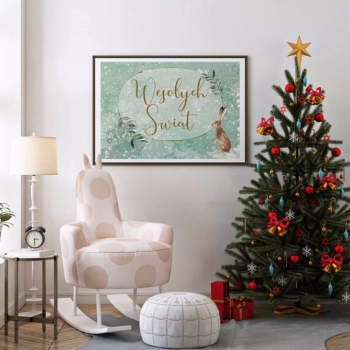 Ogłoszenie - DEKORACJA świąteczna plakat Wesołych Świąt 50x70cm Wykwintne Święta - 35,98 zł