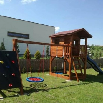 Ogłoszenie - Plac zabaw domek domki dla dzieci huśtawka ślizg zjeżdżalnia - 6 500,00 zł