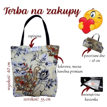 Ogłoszenie - Torba torebka siatka na zakupy kolorowa materiałowa na ramię do ręki - Dolnośląskie - 26,00 zł