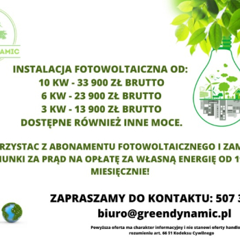 Ogłoszenie - Montaż instalacji fotowoltaicznych/fotowoltaika/elektryk