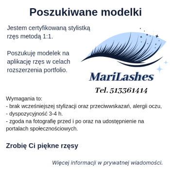Ogłoszenie - Poszukiwane modelki na przedłużanie rzęs -70% ceny - Opolskie - 60,00 zł