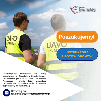 Ogłoszenie - Trener/Operator UAV - Rzeszów