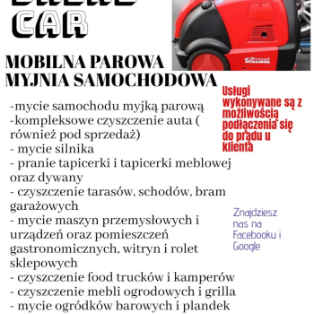 Ogłoszenie - Mobilna ekologiczna myjnia parowa z dojazdem do klienta - Dolnośląskie