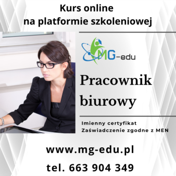 Ogłoszenie - Pracownik biurowy - kurs online. Cała Polska