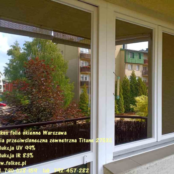Ogłoszenie - Tytan 275XC -folia zewnętrzna przeciwsłoneczna na okna Warszawa- Folia z filtrem UV i IR- redukcja IR 83%, UV 99% - Białołęka - 161,00 zł