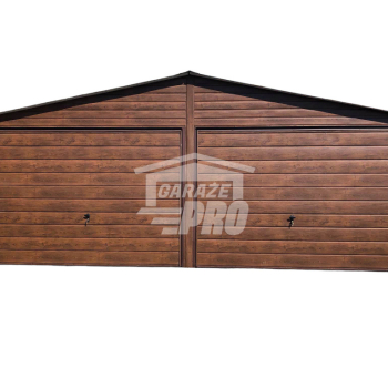 Ogłoszenie - Garaż blaszany 7x6 2x Brama + Drzwi drewnopodobny Dach dwuspadowy GP130 - 14 850,00 zł