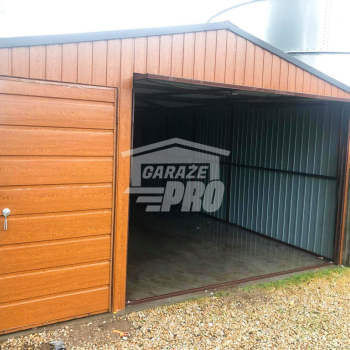 Ogłoszenie - Garaż blaszany 4x6 Brama + drzwi drewnopodobny Dach dwuspadowy GP95 - Małopolskie - 8 400,00 zł