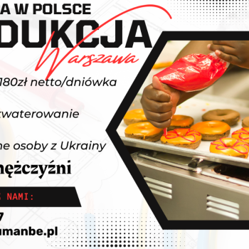 Ogłoszenie - Pracownik produkcji - WARSZAWA - Mazowieckie - 180,00 zł