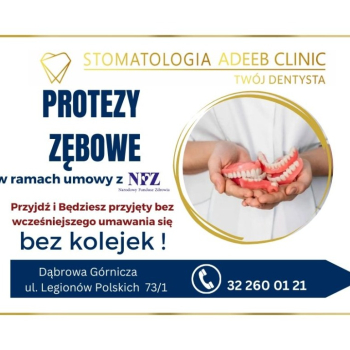 Ogłoszenie - Usuwanie zębów i protezy na NFZ w Adeeb Clinic - Śląskie