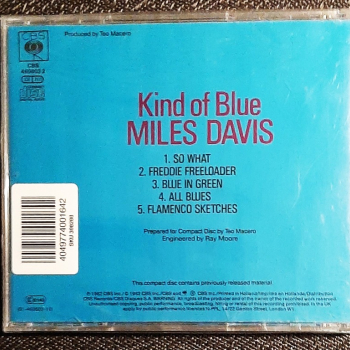 Ogłoszenie - Polecam Album CD MILES DAVIS – Album -Kind Of Blue Cd - 42,50 zł