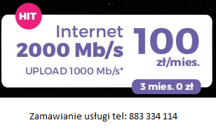 Ogłoszenie - Najszybszy Internet Światłowodowy  2 GB/S + Telewizja Kablowa - Kujawsko-pomorskie - 100,00 zł