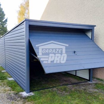 Ogłoszenie - Garaż blaszany 3x8m Brama uchylna Antracyt Dach spad w tył GP224 - 7 500,00 zł