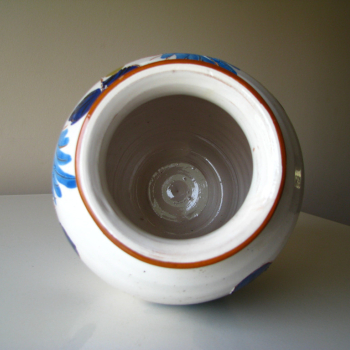 Ogłoszenie - Ceramiczny wazon rękodzieło z motywem kwiatów 21 cm retro vintage - Małopolskie - 47,00 zł
