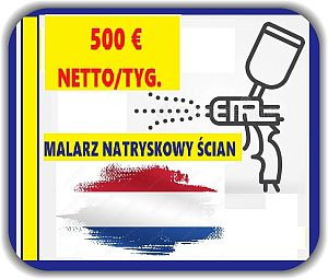 Ogłoszenie - MALARZ NATRYSKOWY ŚCIAN - 500 € NETTO tyg> - MONTFOORT - HOLANDIA - Kujawsko-pomorskie