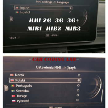 Ogłoszenie - Audi Konwersja USA AndroidAuto Język Polski Mapy Kodowanie YouTube - Mazowieckie - 150,00 zł