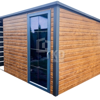 Ogłoszenie - Domek ogrodowy - schowek Garaż 2,5x3 + wiata 1x3 - Otwór na drzwi Antracyt  drewnopodobny dach Spadek w tył TKD153 - Chorzów - 5 100,00 zł