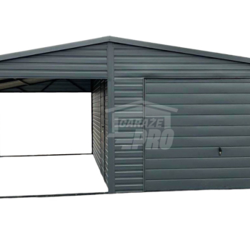 Ogłoszenie - Garaż Blaszany 4x5 + wiata 4x5 - Brama uchylna drzwi Antracyt dach dwuspadowy PRO263 - 10 800,00 zł
