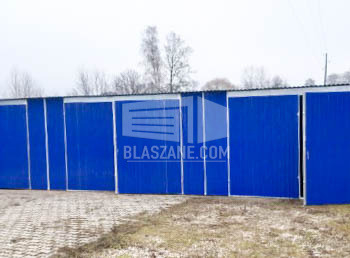 Ogłoszenie - Blaszak - Garaż Blaszany 12x6 - Brama Dwuskrzydłowa - Niebieski - dach Spad w tył BL107 - 17 450,00 zł