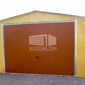 Ogłoszenie - Garaż Blaszany 4x6 - Brama uchylna żółty - jasny brąz - dach dwuspadowy BL112 - Tczew - 7 350,00 zł