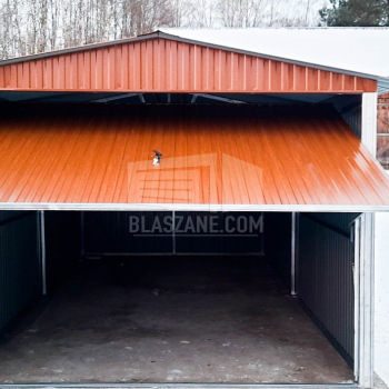 Ogłoszenie - Garaż Blaszany 3x5 - Brama uchylna - jasny brąz - dach dwuspadowy BL174 - 5 650,00 zł