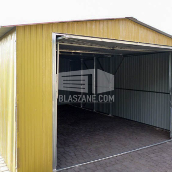 Ogłoszenie - Garaż Blaszany 4x6 - Brama uchylna żółty - jasny brąz - dach dwuspadowy BL112 - Pomorskie - 7 350,00 zł