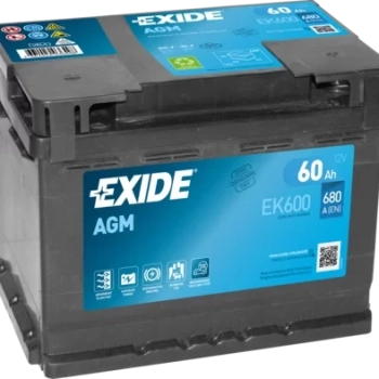 Ogłoszenie - Akumulator EXIDE AGM START&STOP EK600 60Ah 680A - Ursynów - 550,00 zł