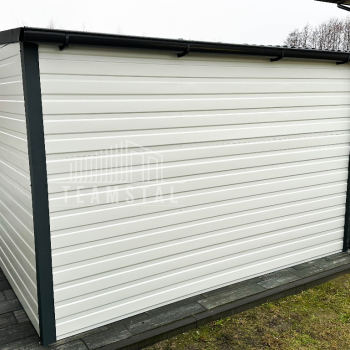 Ogłoszenie - Domek Ogrodowy - Schowek Garaż 4x3 - okno - drzwi - rynny - Biały - Antracyt dach Spad w Tył TS527 - Podkarpackie - 5 350,00 zł
