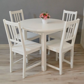 Ogłoszenie - Okrągły stół nierozkładany + 4 krzesła IKEA - możliwa dostawa! - Warszawa - 600,00 zł