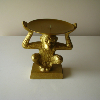 Ogłoszenie - Świecznik złota małpka na dużą świecę, figurka - Małopolskie - 67,00 zł